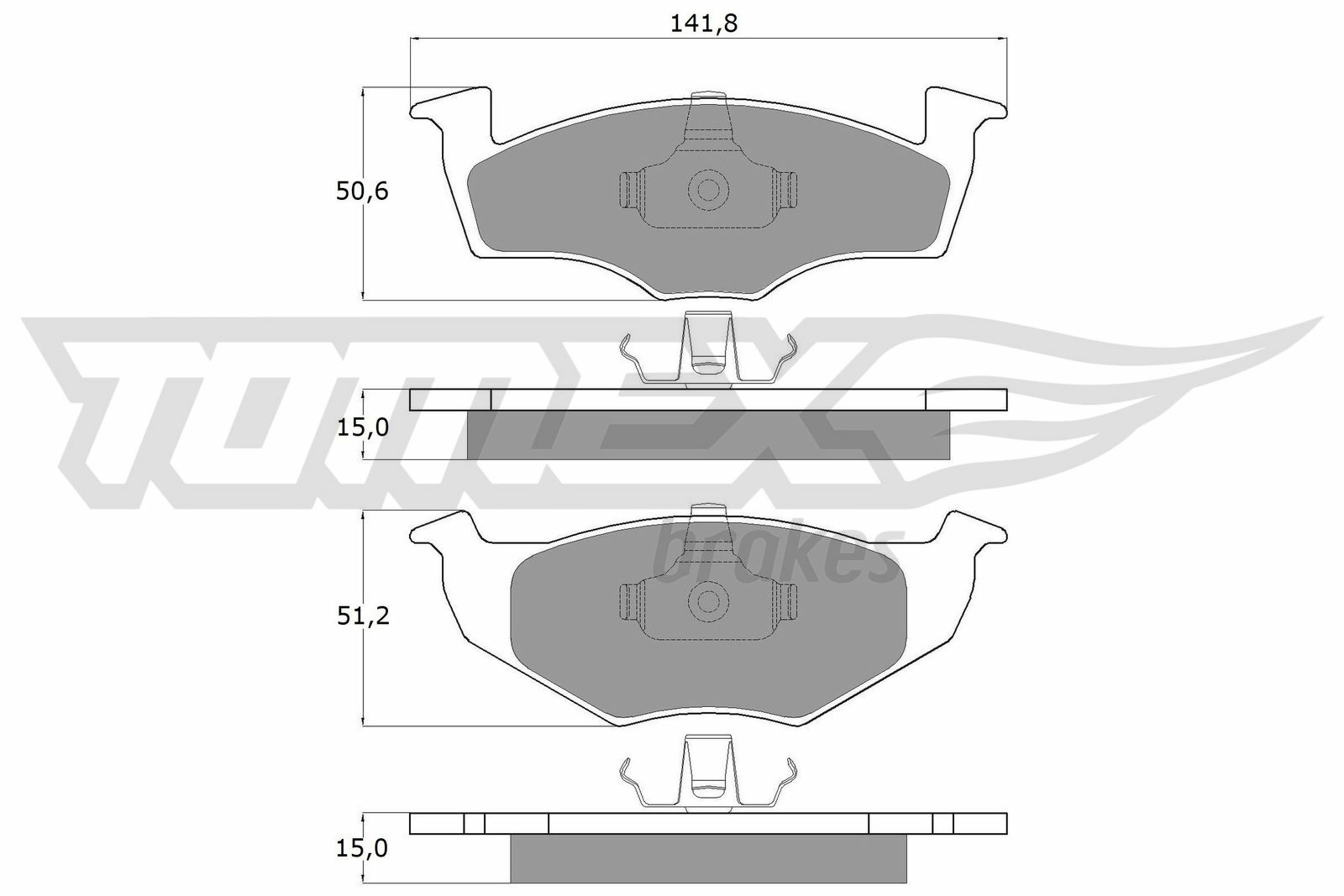 Sada brzdových destiček, kotoučová brzda TOMEX Brakes